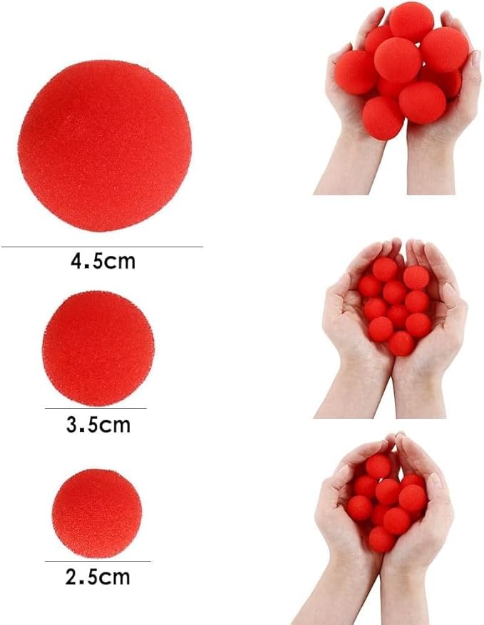 10 Pcs Red Sponge Balls Finger Sponge Ball Magic Ball Close-Up Magic Props Classical Comedy Trick Props Kits and Accessories Novelty and Gag (3.5cm)