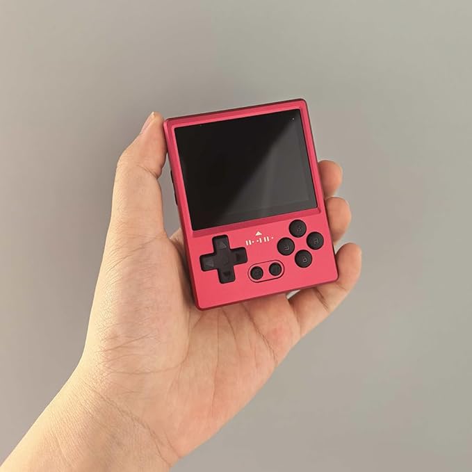 GKD Pixel 2 Console Metal Retro Game Player Portable Mini Pocket Handheld, Preinstalled with 64GB TF Card 1800mAh Battery 2.4-inch IPS Screen Aluminum Body Console Gaming Player (Red 64GB)