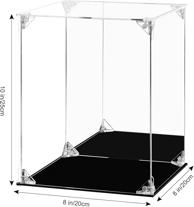 Display Case for Collectibles Assemble Clear Acrylic Box Alternative Glass Case for Display Action Figures Home Storage Organizing Toys (20x20x25cm B)