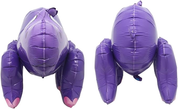 4D Walking Balloons Animal Foil Balloon Lion Panda Alpaca Cow Horse hippo leopard Ballon Jungle Forest Zoo Theme Baby Shower Birthday Party Supplies (4D Hippo)