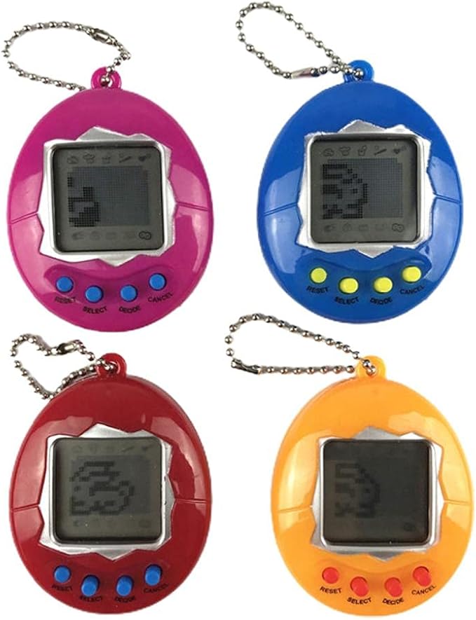 Virtual Digital Pet Toy Handheld Game Machine Game Keychain Decompression Toy (Purple)