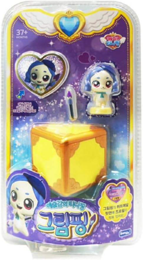 Catch Teenieping Cute Figure Cube with Accessories and Stickers – Transformable Collectible Toy with QR Medal and Display Stand (Artping 그림핑)