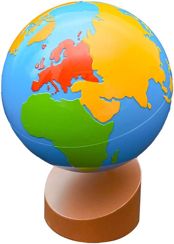 Montessori Globe - World Parts Science and Cultural Geography Materials Continental Globe and Sandpaper Globe Early Education Teaching aids Toys