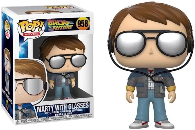 Funko Back to The Future + Pop Protector: Pop! Movies Vinyl Figure (Gift Set Bundled with ToyBop Brand Box Protector Collector Case) (Marty with Glasses and Headphones)