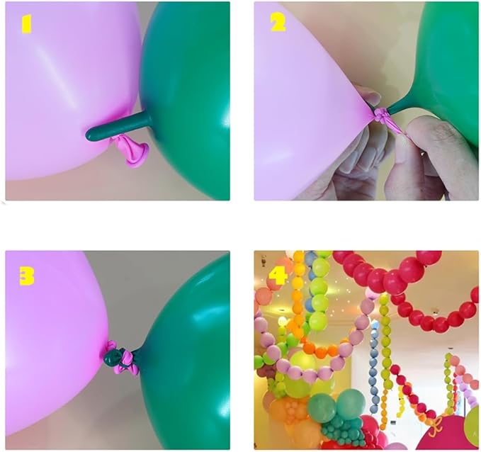 200 Pcs Linking Balloons 6 Inch Link Balloons for Birthday Wedding Party Festival Decorations (Green)