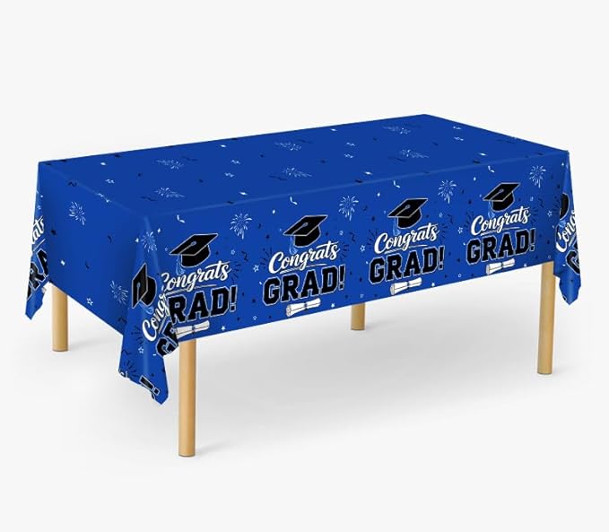 REDWORD 2PCs Tablecloths Plastic Tablecloth Ice Cream Party Supplies Ideal Table Cover for Ice Cream Birthday Decoration Summer Themed Parties Girls’ Parties (Bluegrad)
