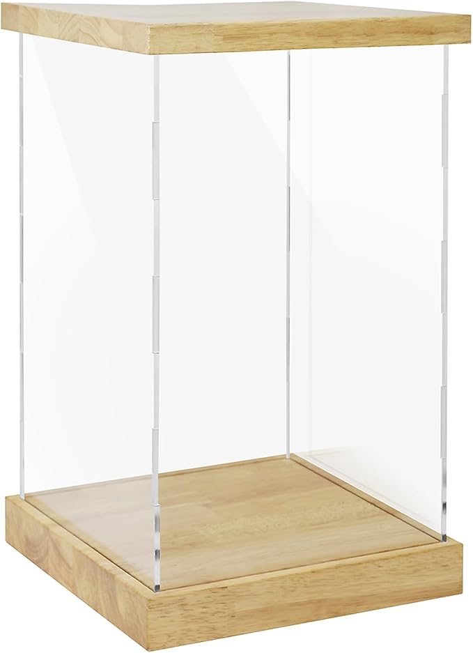 BenchPro Clear Acrylic Display Case for Trophy, Collectibles, Assemble Cube Display Box Stand Dust Proof Protection Showcase for Action Figures Toys. (1.75" & 1" Thick Wood, 20" H x 12" L x 12" D)