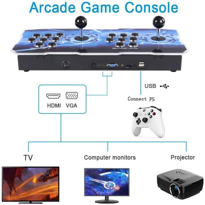 GWALSNTH 32000 in 1 Pandora Box Mini Arcade Games Console, Plug and Play Video Games,1280X720 Display, 3D Game, Search/Save/Hide/Pause