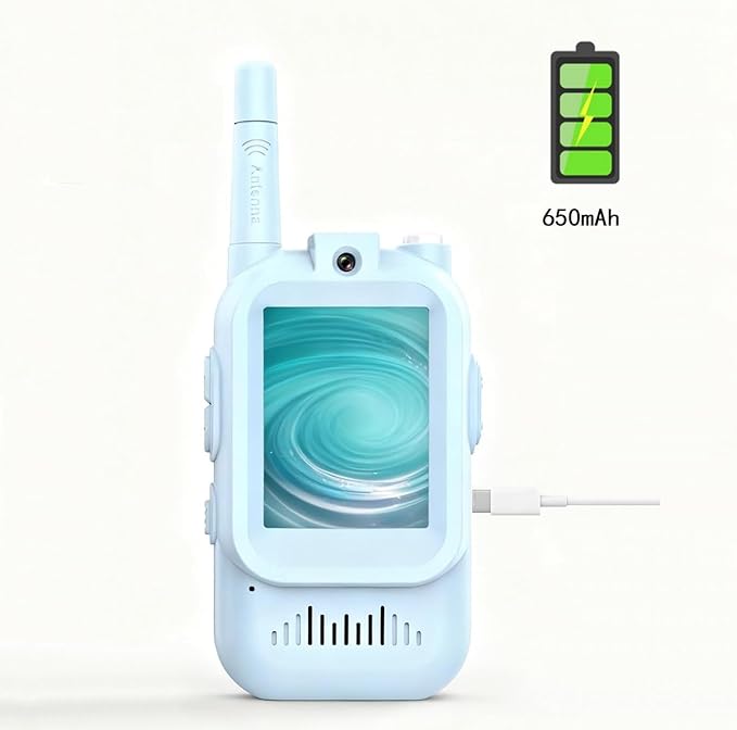 Video Walkie Talkies for Kids, Handheld Kids Walkies Talkies 2 Pack Rechargeable Video Intercom, Indoor Outdoor Toys for Family Games, Birthday for Boys Girls Aged 3-12,Blue&Pink