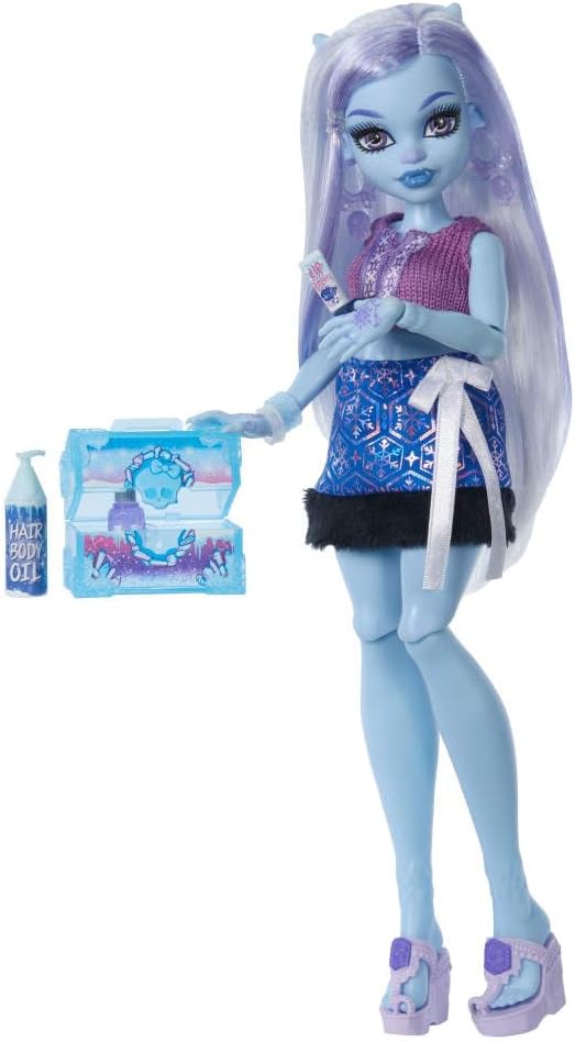 Monster High Self-Scare Secrets Abbey Bominable Doll and Accessories Set with 13 Realistic Surprises Like Henna, Painting and Crochet Crafts