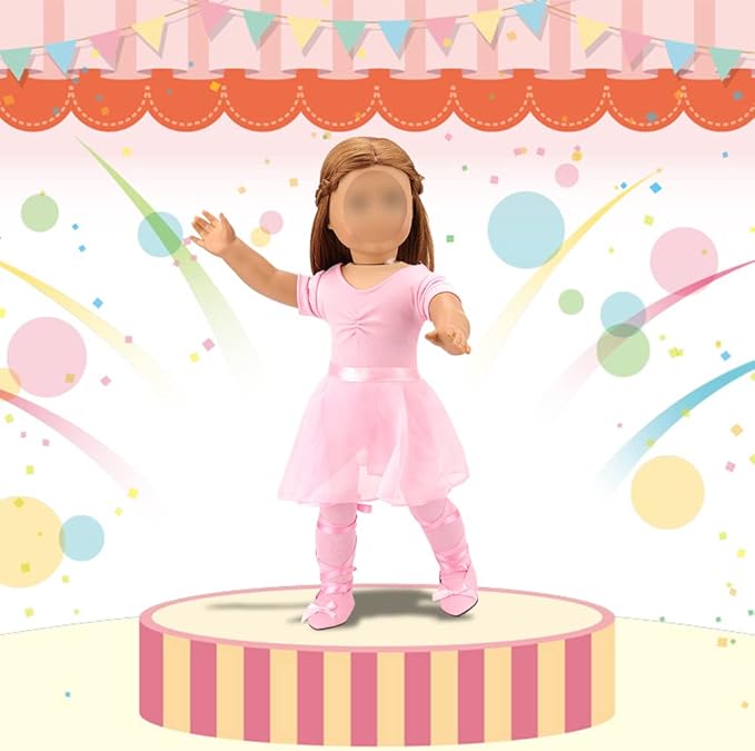 BARWA 18 Inch Doll Clothes Ballet Ballerina Outfits Dance Dress Custume Compatible with 18 Inch Dolls - 4 PCS Leotard with Tutu Skirt, Tights and Ballet Shoes