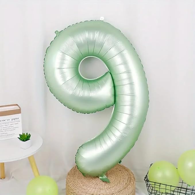 40 Inch Olive Green Numbers 9 Balloon, Balloons Decorations for 9 19 90 Birthday Party, Engagement, Wedding, Graduations, Photo Shoot Supplies