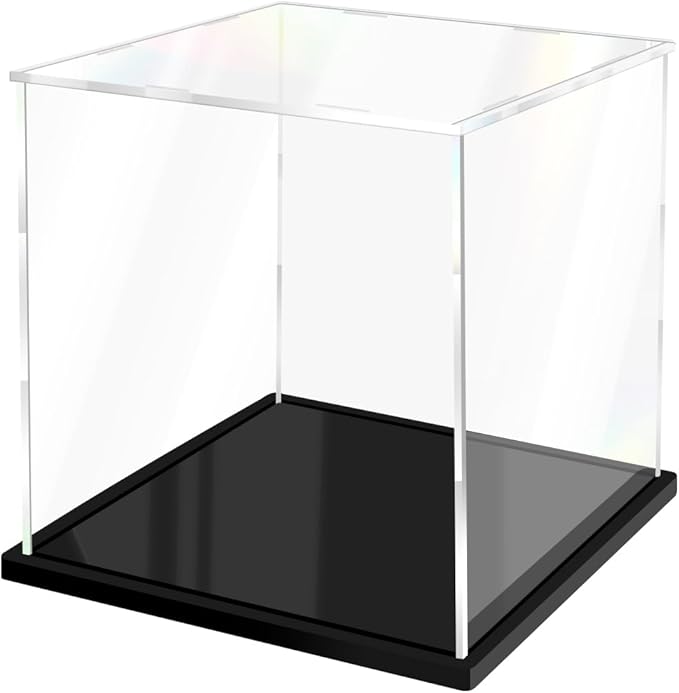 Acrylic Display Case for Collectibles Assemble Clear Acrylic Boxes for Display Thickened Glass Case for Lego Figures Doll Hobby (9x9x9 inch; 23x23x23 cm)