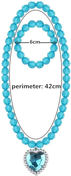 Minelife 4 Sets Princess Pretend Jewelry Princess Necklace/Bracelet Jewelry, Princess Jewel Necklaces Dress Up Necklace Bracelet for Party Favor Birthday Gift Pretend Play