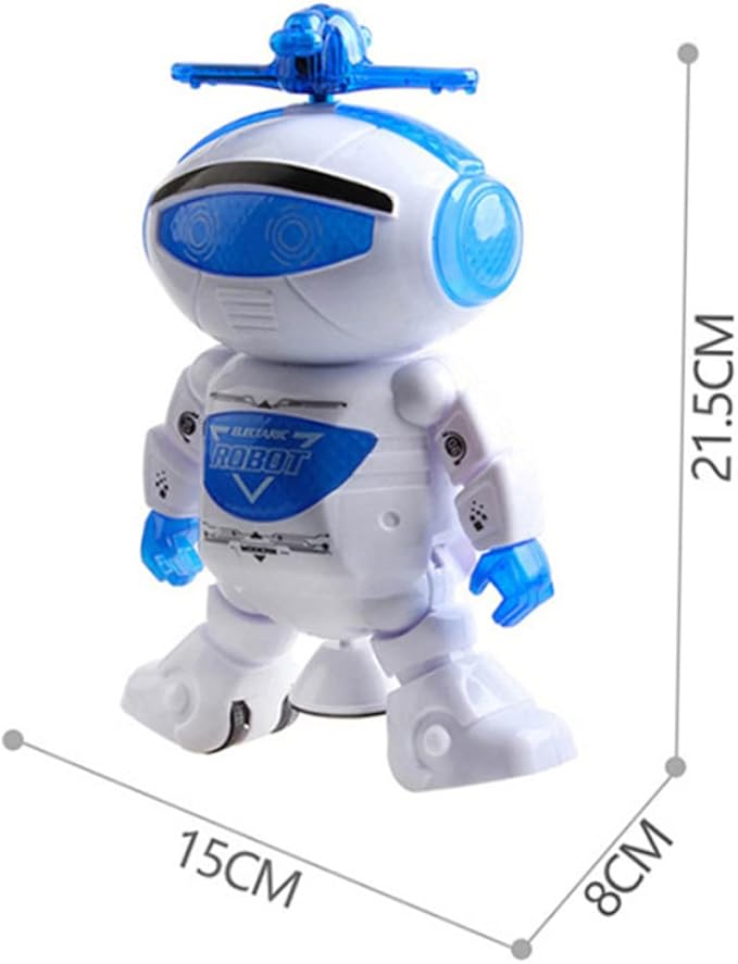 Dance Robot Toy for Children Flashing Lights Fun Music Rotating Robot Toy Boys and Girls