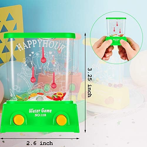 Sumind 10 Pcs Handheld Water Game for Kids Easter Basket Stuffers Mini Water Ring Toss Basketball Hoop Toy 90s Retro Mini Games for Goodie Bag Birthday Return Gifts (Classic Style,Bright)