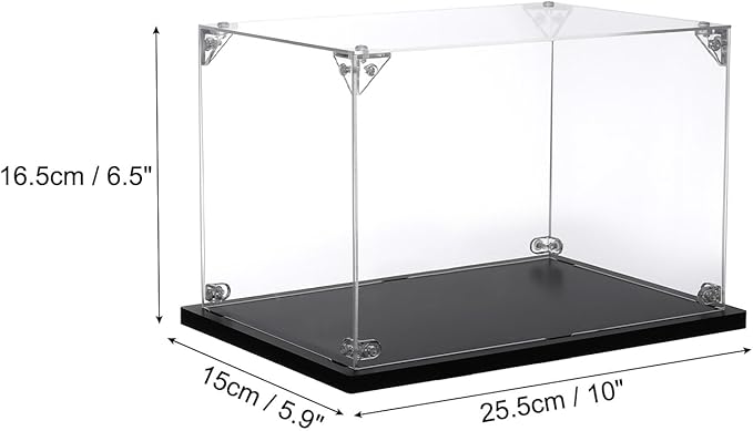 MECCANIXITY Acrylic Display Case, 10x6x6 Inches Clear Display Box Assemble Dustproof Display Box Storage Organizer for Collectibles Action Figures
