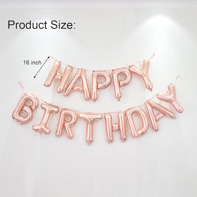 Happy Birthday Balloon Banner 40 inch 18 Balloon Number 16 Inch Happy Birthday Letters Balloons Rose Gold Foil Mylar Balloons for 18th Birthday Decorations Party Supplies