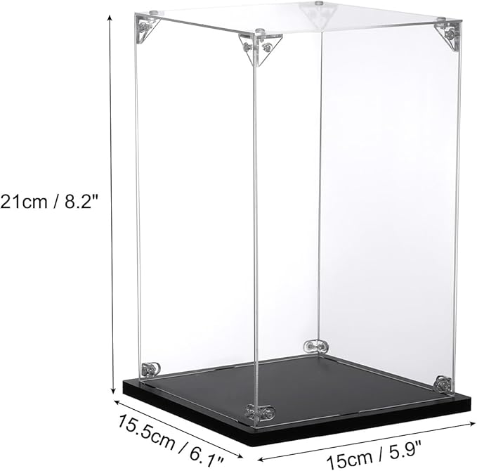 MECCANIXITY Acrylic Display Case, 6x6x8 Inches Clear Display Box Assemble Dustproof Display Box Storage Organizer for Collectibles Action Figures