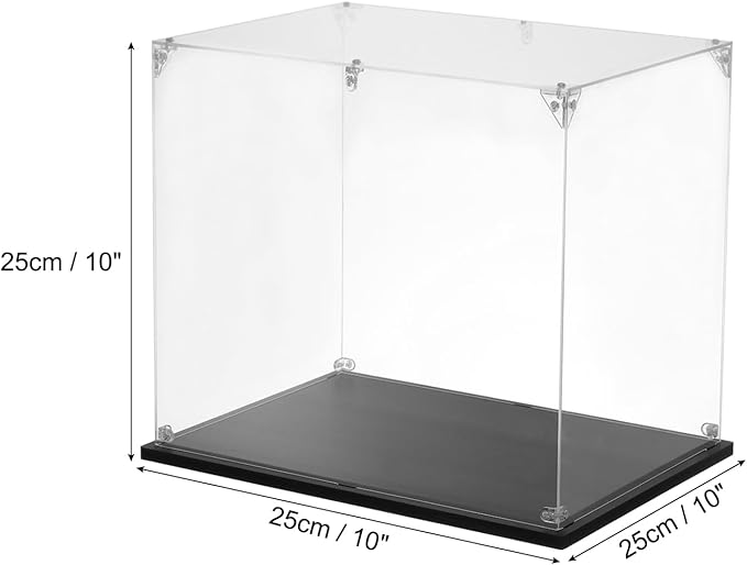 MECCANIXITY Acrylic Display Case, 10''x10''x10'' Clear Display Box Assemble Dustproof Display Box Storage Organizer for Collectibles Action Figures