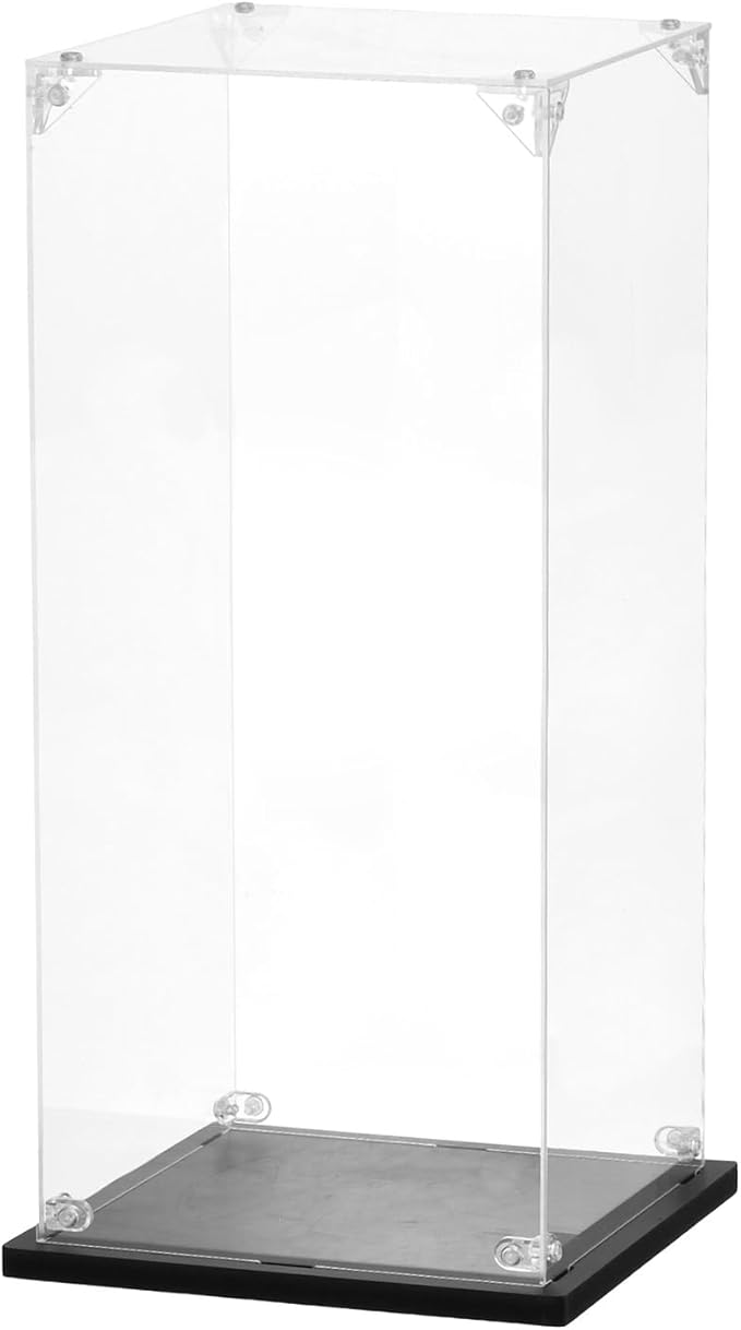 MECCANIXITY Acrylic Display Case, 6"x6"x13.8" Clear Display Box Assemble Dustproof Storage Organizer Showcase for Collectibles Action Figures