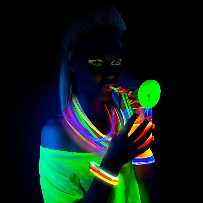 Ammy Glow-Glow Sticks-100 Pack Bulk Party favors for Kids-Neon Glow in The Dark Party Supplies - Eye Glasses, Glow Bracelets & Necklaces -Party Lights For Birthdays & Weddings-205 pcs