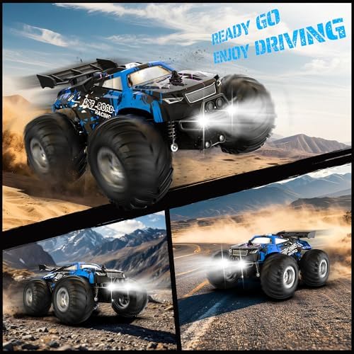 Remote Control Car, All-terrain Remote Control Truck for Boys 8-12, Headlight, Dual Motors, 1:20, 10KM/H, 2.4GHZ, Speed-friendly, Sturdy, Rechargeable RC Cars for Christmas, Beginner, Kids 6+