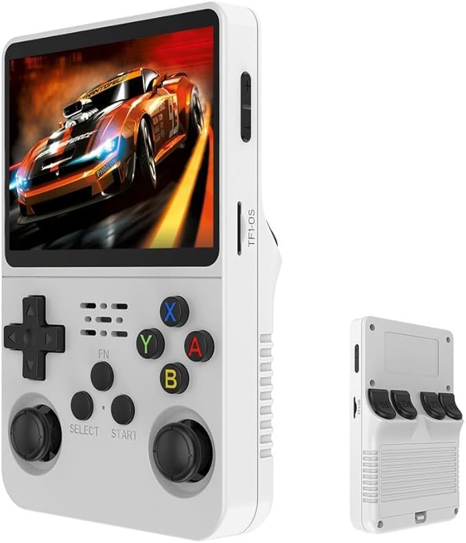 R36s Handheld Game Console, 3.5 Inch IPS Screen Retro Handheld Game Console with 128g TF 3500mah Battery, Built-in 20000+ Classic Games for Adults Kids (Black*128Gb) (White*128gb)