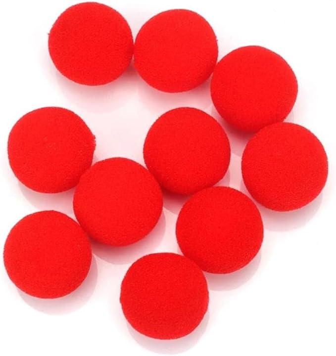 10Pcs Red Sponge Balls Soft Magic Tool Sponges Ball,Lightweight Mini Sponge Balls Magic Street Classical Comedy Trick Props Magic Kits and Accessories Novelty and Gag，Novelty and Gag Toys(2.5cm)