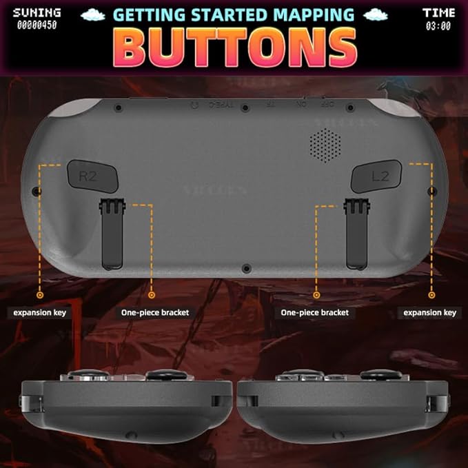 SF3000 Retro Handheld Game Console 4.5inch IPS Screen 854*480 Portable Video Game Console Linux System 128G Support Emergency Charging&E-Book Readers (only Console)