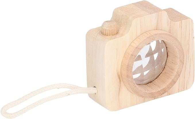 Prism Lens Toy, 5 Colors, 5.2 x 4.8 x 2.5cm, Camera Appearance, Bee Eye Effect, Unique Camera, Cute Portable Interesting Children's Toy(Wood Color) Kaleidoscope