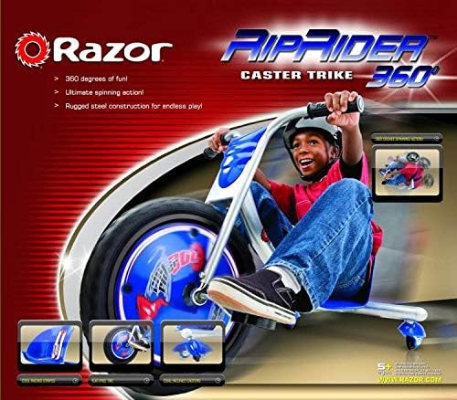 Razor RipRider 360 Caster Trike for Kids Ages 5+ - Lightweight, Rubber Handlebars, Steel Frame, for Riders up to 160 lbs
