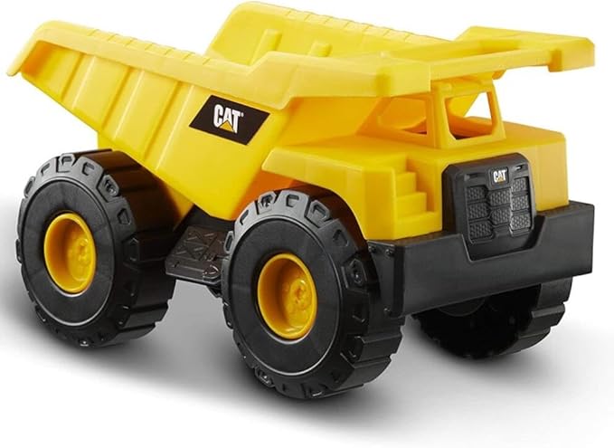 CAT Construction Toys, Construction Fleet 10" Dump Truck Toy - Heavy‑Duty Plastic, Working Tilting Bed & Free‑Rolling Wheels, Indoor/Outdoor Sandbox Truck for Toddlers & Kids Ages 2-6