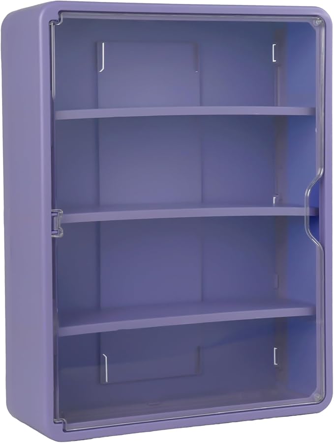 4-Tiers Clear Display Case for Figures, Wall-Mounted Display Box with Adjustable Shelves, Dustproof Display Cabinet Organizer for Mini Figures, Blind Box Toys and Collectibles