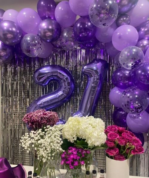 Purple Number 13 Balloon 40 Inch Birthday Decorations, Number 13 Balloon Birthday Party Decorations, Anniversary Decorations Graduations Party Supplies