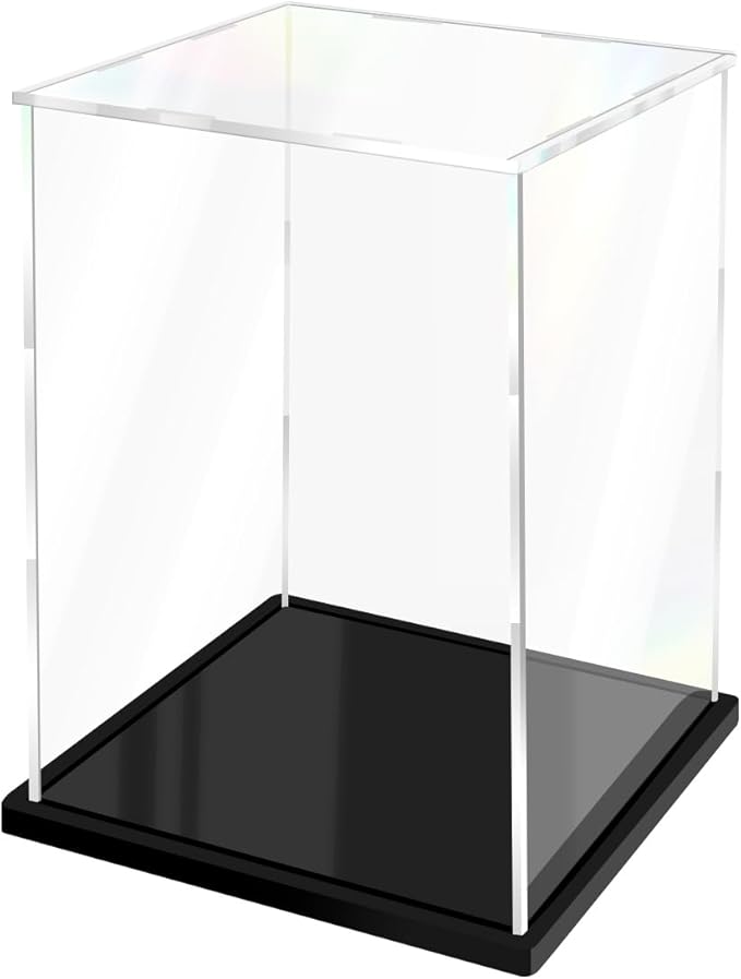 Clear Acrylic Display Case for Collectibles Assemble Doll Display Case Alternative Showcase for Lego Action Figures Model Statues Home Storage (6x6x10 inch; 15x15x25 cm)