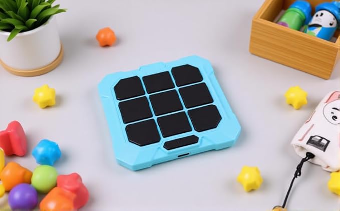ASHATA 6 in 1 Electronic Toe Game, Handheld Toe Bolt Game with ilent Mode Memory Brain Gaming, 200mah Rechargeable, for 6-12 Years Old Kids Adult (Blue)