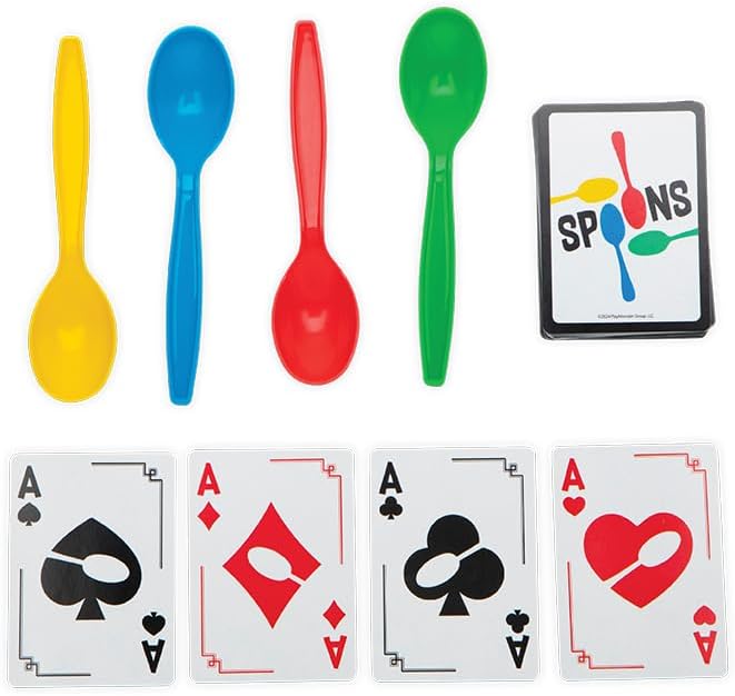 Spoons Games, Card Games for Kids - Deck of Cards, 3-5 Multi-Player Card Game, Ages 7+
