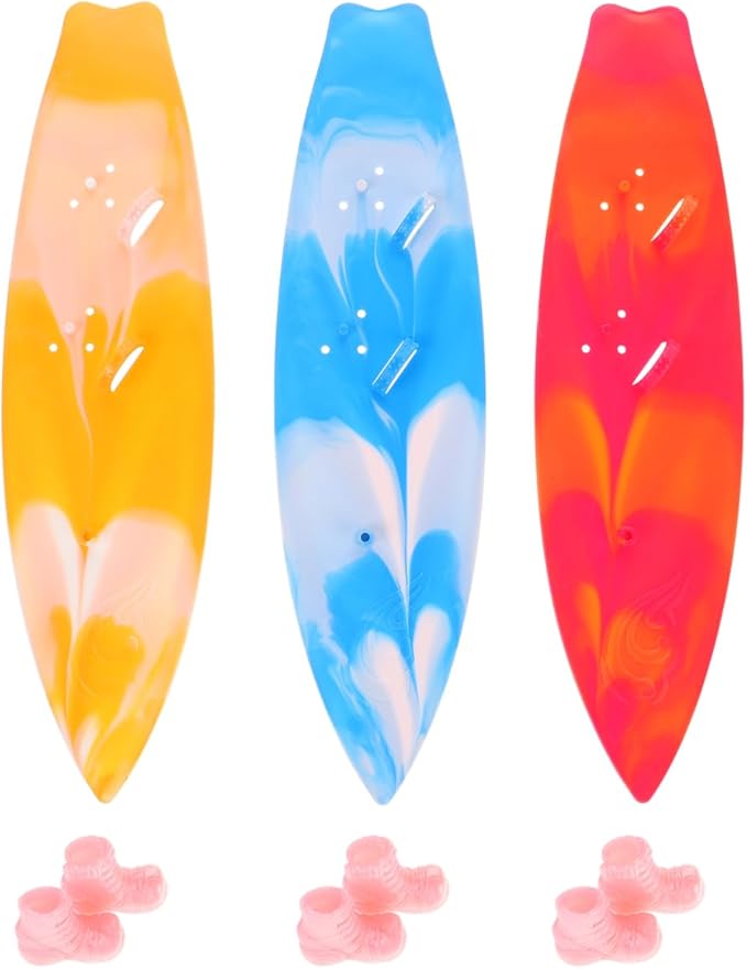 Milisten Mini Surfboard Model 8.85In Plastic Doll Accessories for Pool Party Decorations Summer Beach Birthday Cupcake Toppers
