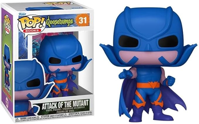 Funko Goosebumps R. L. Stine + Pop Protector: Pop! Horror Books Vinyl Figure (Bundled with ToyBop Brand Box Protector Case) (Attack of The Mutant (1994) in Suit with Mask and Cape #31/80899)