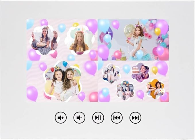 Digital Video Card for Girls Birthday – Personalized with Your Photos – Slideshow Greeting Gift – 7” Screen, 256MB Storage, Rechargeable Battery