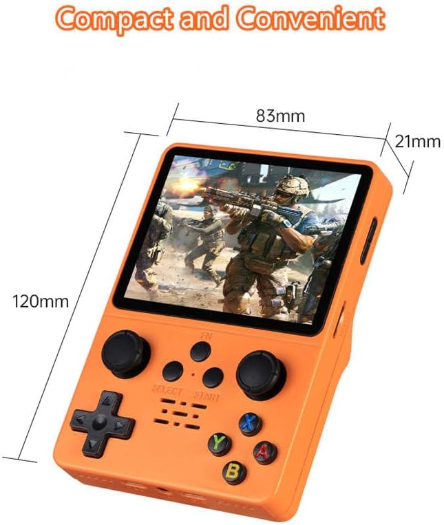 QuantumG - R35S Retro Handheld Game Console with 3.5 Inch IPS HD Display, Linux System, 64GB Inbuilt Games – Compact Pocket Video Game (White)