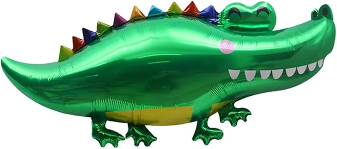 5PCS Alligator Foil Balloon Crocodile Mylar Balloon for Alligator Themed Birthday Party Decorations Jungle Animal Party Supplies