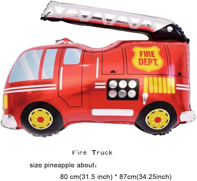 3PCS Rescue Vehicle Balloons Police Cars Fire Trucks Ambulances Mylar Foil Balloons for Kid Birthday Party Wedding Baby Shower Rescue Theme Party Home Decorations Supplies