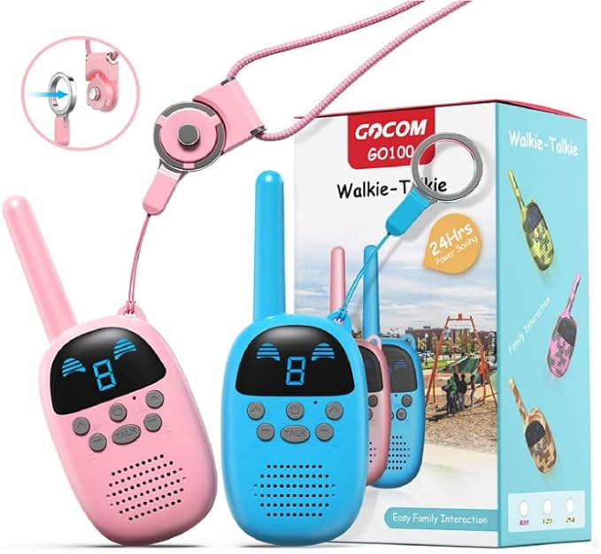 GOCOM Walkie Talkies for Kids, Kids Toys Handheld Child Gift Walky Talky, Two-Way Radio Boys & Girls Toys Age 3-12, for Indoor Outdoor Hiking Adventure Games