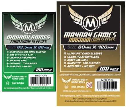 Mayday Games Nucleum Compatible Card Sleeves (2 Packs, Clear PP, 63.5x88mm, 80x120mm)