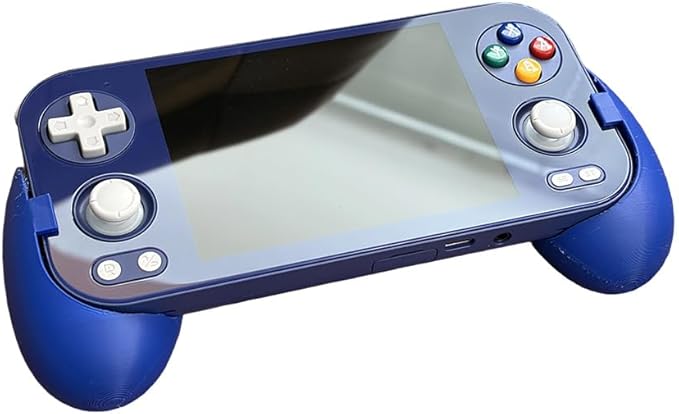3D Printed Grip for RG476H Handheld Game Console, Ergonomic Grip Compatible Screen Protector Version (Blue)