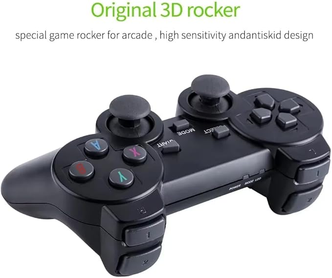 Wireless Retro Game Console Stick, Plug & Play with Dual 2.4G Controllers, 4K HDMI Output for TV, 23 Simulators & Over 40,000 Classic Games - Preloaded Arcade Machine (64G with 23000Games)