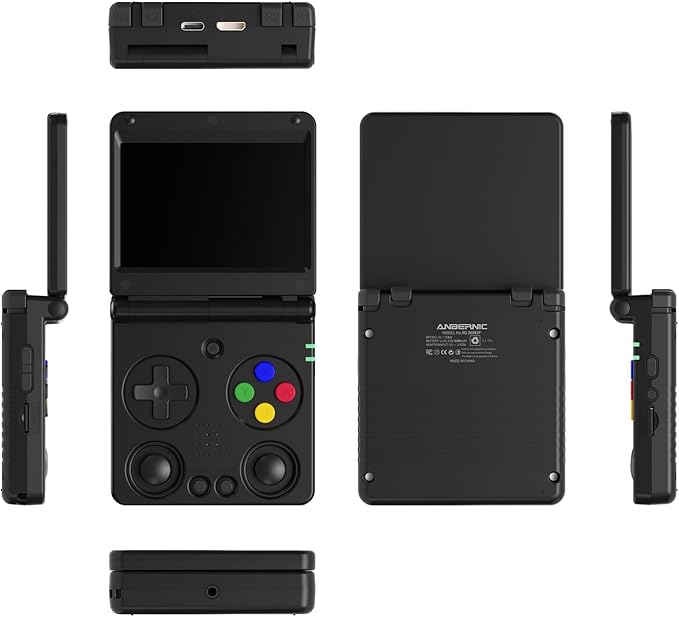 RG34XXSP Retro Handheld Game Console RG34XX SP Retro Gaming Console with 64G Preloaded 5000+ Games,3300 mAh Battey,Portable Pocket Arcade Support 30+ Simulators 5G WiFi Bluetooth HD Black