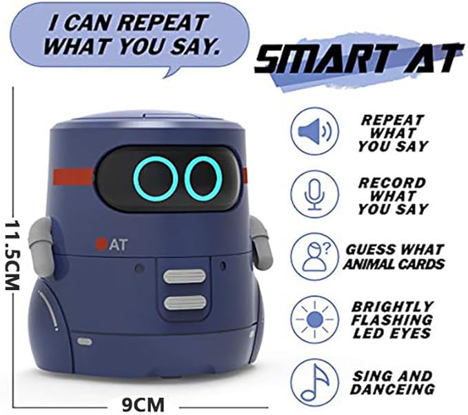 Smart Robot for Kids - Voice Controlled & Touch Sensing Companion Robot with Singing, Dancing, and LED Eyes, STEM Educational Toy